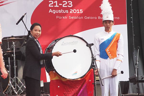 Marching Band Locomotive KAI Tampil pada Pembukaan Pameran Indonesia Hebat 2015