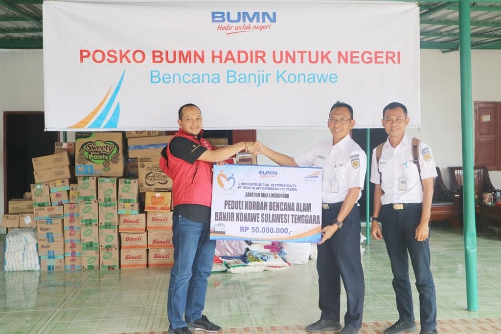 CSR KAI Berikan Bantuan Untuk Banjir di Sulteng