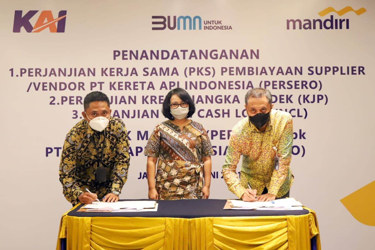 Dukung Para Pelaku Usaha, KAI dan Bank Mandiri Sepakati Kerja Sama