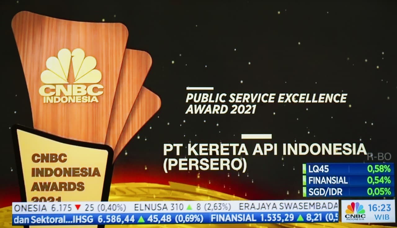 Tingkatkan Kualitas Layanan, KAI Raih Penghargaan Public Service Excellence Award 2021