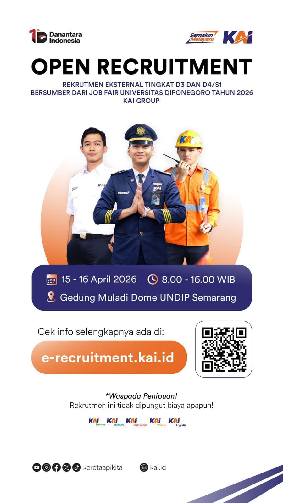 KAI Akan Hadir di Job Fair Undip 2026, Buka Peluang Karier untuk Talenta Muda