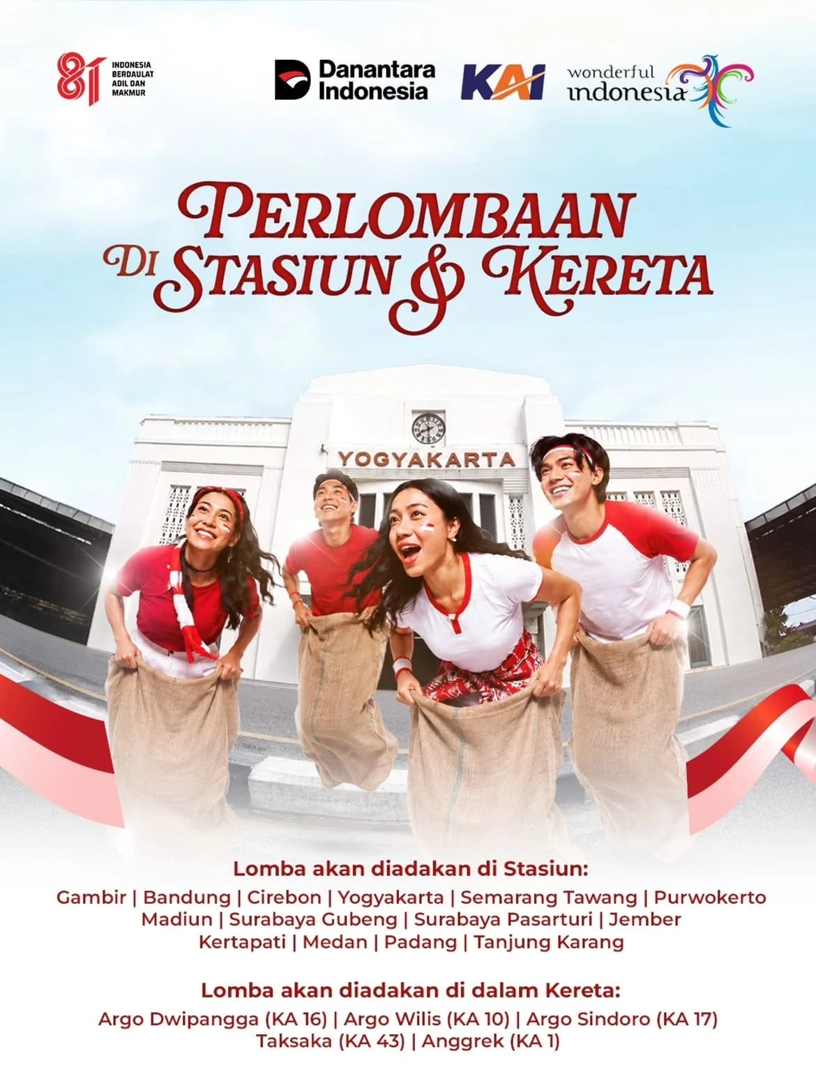 Dari Stasiun hingga Kereta, Semarak Kemerdekaan Hadir Lewat Kereta Merdeka